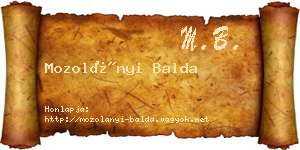 Mozolányi Balda névjegykártya